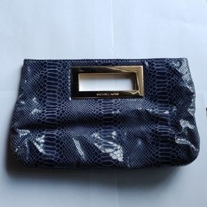 Michael Kors Blue Snakeskin Purse Clutch